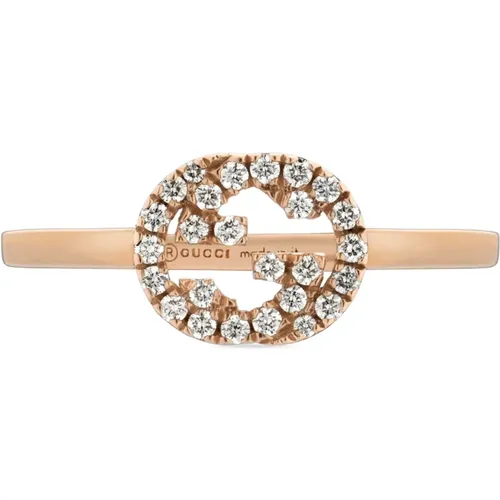 Kt Pink Gold and Diamond Ring , female, Sizes: ONE SIZE - Gucci - Modalova