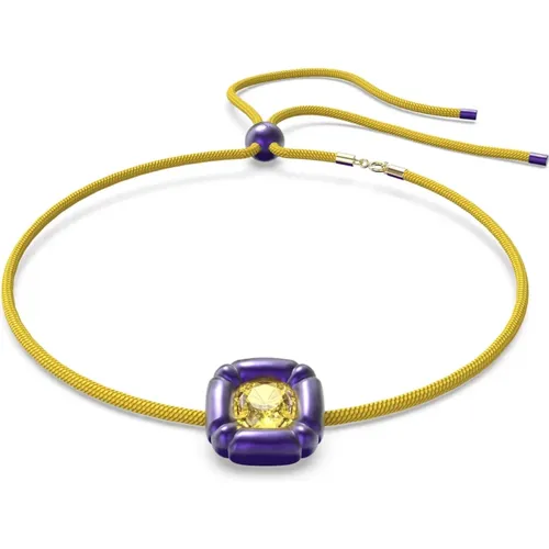 Purple Cushion Cut Necklace , female, Sizes: ONE SIZE - Swarovski - Modalova
