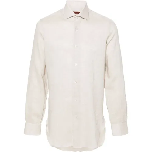 Linen Shirt Made in Italy , male, Sizes: L, 4XL, XL, 3XL, 2XL - Barba - Modalova