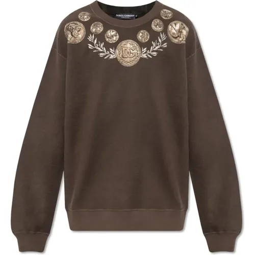 Printed sweatshirt , male, Sizes: S, M - Dolce & Gabbana - Modalova