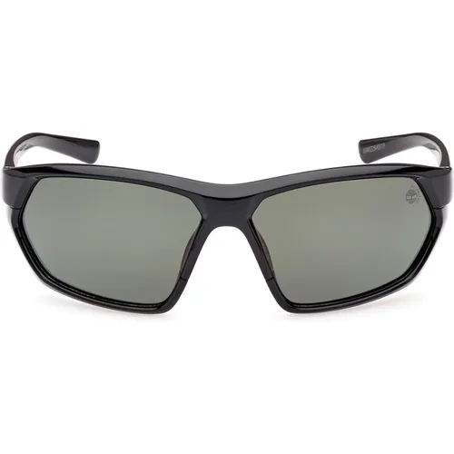 Rectangular Polarized Sunglasses Green Lens , unisex, Sizes: 64 MM - Timberland - Modalova