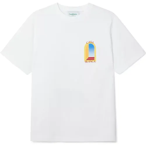 Weisses T-Shirt mit Print - Casablanca - Modalova