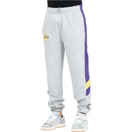 LA Lakers NBA Panel Graue Sporthose , Herren, Größe: L - new era - Modalova