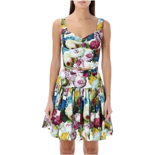 Night Blossom Bustier Top , female, Sizes: XS, S - Dolce & Gabbana - Modalova