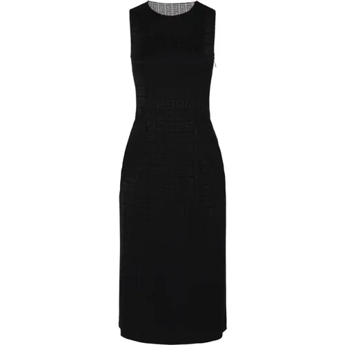 G Jacquard Dress with Tulle and Drape , female, Sizes: S, XS - Givenchy - Modalova