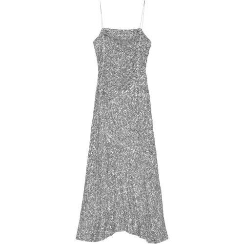 Sequins Long Slip Dress , female, Sizes: S, L, M - Ganni - Modalova