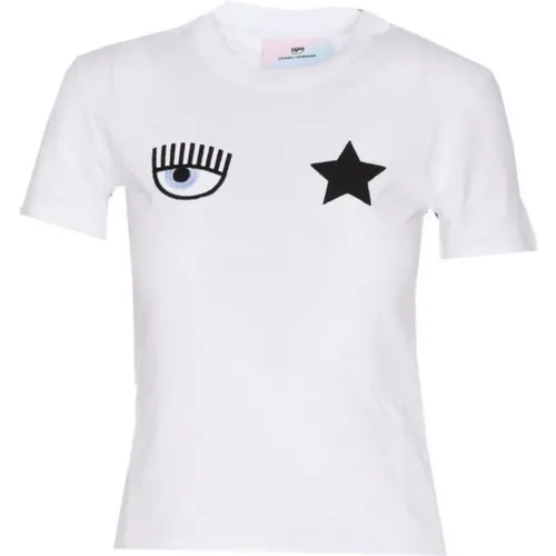 Weiße T-Shirts und Polos,Weißes Eye Star Logo T-Shirt - Chiara Ferragni Collection - Modalova