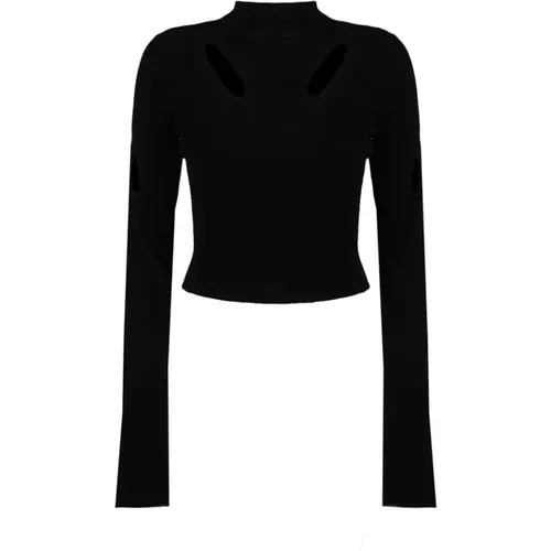 Schwarzer Pullover mit Ausschnitt , Damen, Größe: M - Dion Lee - Modalova