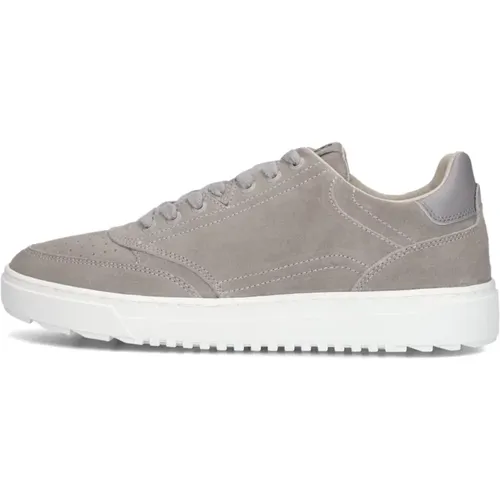 Graue Samt Low Top Sneakers , Herren, Größe: 47 EU - Hub - Modalova