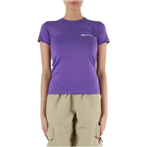 Slim Fit Cotton T-shirt with Logo , female, Sizes: S, XL, M, L - Karl Lagerfeld - Modalova