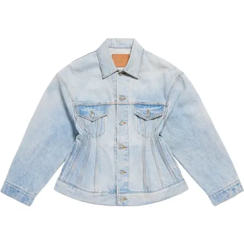 Klar Blaue Sanduhr Denim Jacke - Balenciaga - Modalova