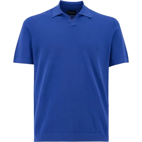 Baumwoll-Polo-Shirt Gerippte Kanten Regular Fit , Herren, Größe: 3XL - Drumohr - Modalova