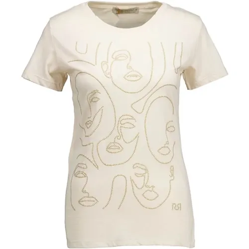 Face Print T-Shirt , female, Sizes: S, L, M - RINASCIMENTO - Modalova