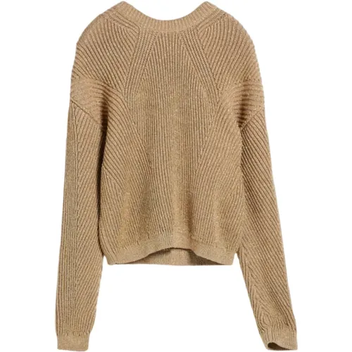Golden Sweaters for Studio Style , female, Sizes: L - Max Mara Studio - Modalova