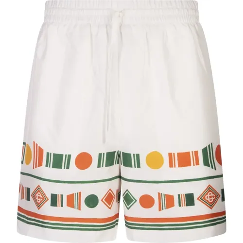 Silk Shorts with Colorful Print , male, Sizes: M, S, L - Casablanca - Modalova