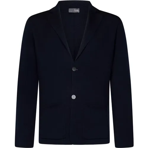 Wool Jacket with Horn Buttons , male, Sizes: 2XL, XL - Drumohr - Modalova