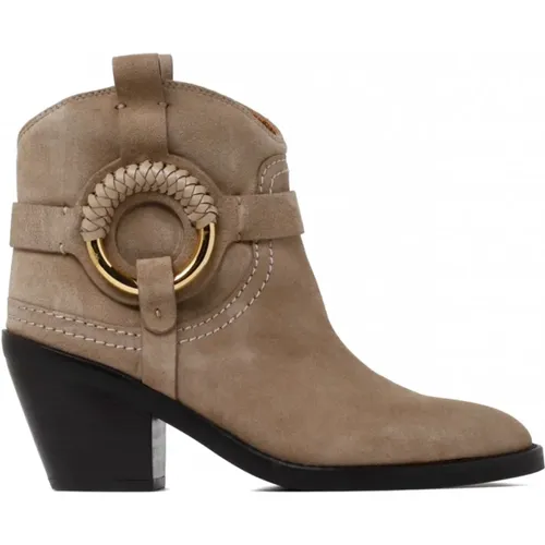 Taupe Braune Hana Stiefeletten , Damen, Größe: 36 EU - See by Chloé - Modalova