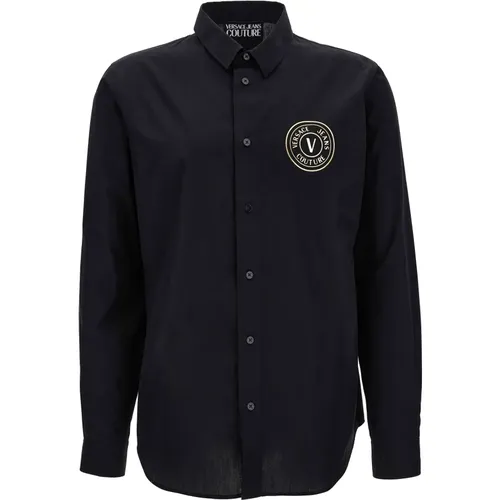 Goldenes Emblem Pop Basic Soft Hemd , Herren, Größe: L - Versace Jeans Couture - Modalova