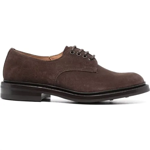 Dark Suede Derby Shoes , male, Sizes: 11 UK - Tricker's - Modalova