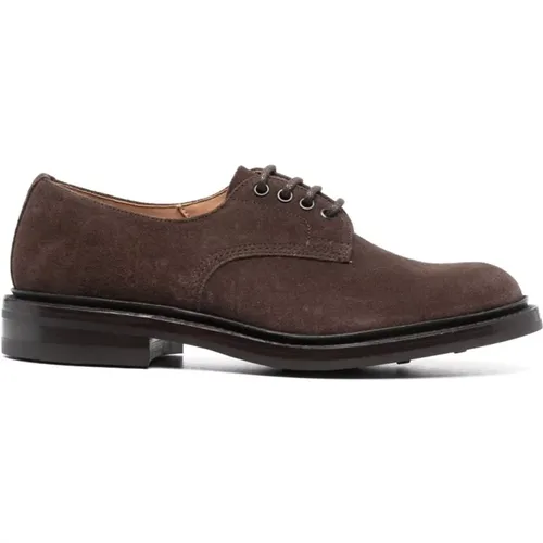 Dark Suede Derby Shoes , male, Sizes: 9 1/2 UK, 7 UK - Tricker's - Modalova