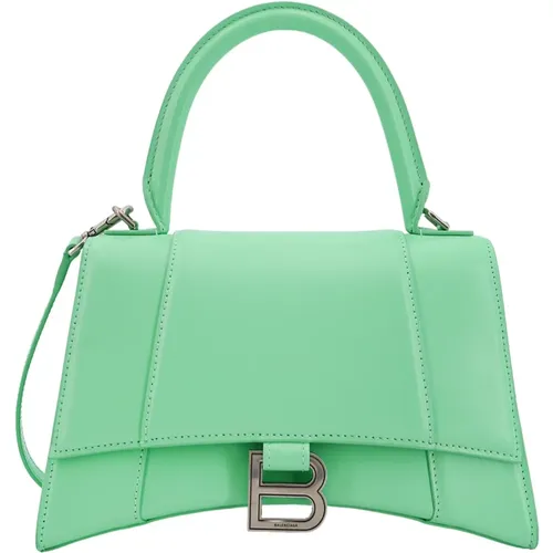 Leather Handbag with Monogram Flap Closure , female, Sizes: ONE SIZE - Balenciaga - Modalova