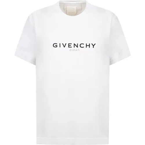 Weiße T-Shirts und Polos,Logo Print Crew Neck T-shirts und Polos - Givenchy - Modalova