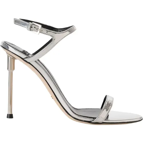 Silver Sandals for Women , female, Sizes: 4 UK, 3 UK - Elisabetta Franchi - Modalova