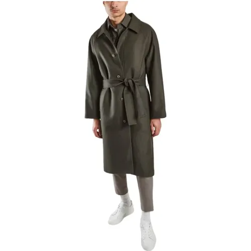 Verlaine long belted coat , male, Sizes: M, L - Noyoco - Modalova