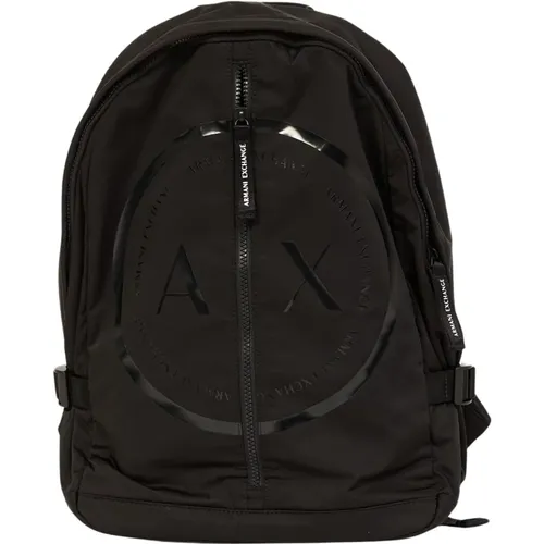 Polyester Zipper Backpack , male, Sizes: ONE SIZE - Armani Exchange - Modalova