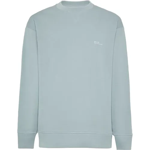 Baumwollmischung Rundhalsausschnitt Sweatshirt , Herren, Größe: M - Boggi Milano - Modalova