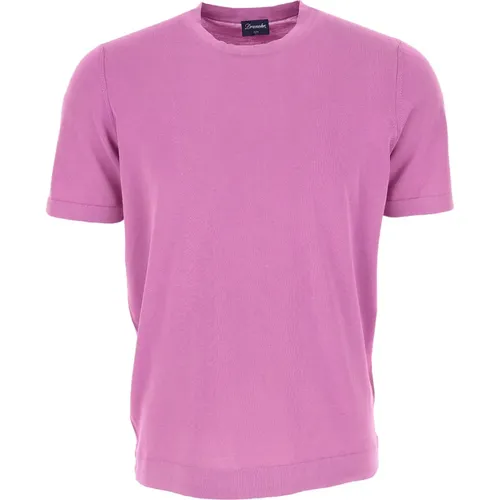 T-shirts and Polos Lilac , male, Sizes: XL, L, M - Drumohr - Modalova
