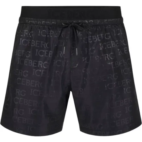 Logo Print Swim Trunks , male, Sizes: S - Iceberg - Modalova