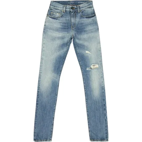 Slim Fit Denim Jeans , Herren, Größe: W26 - Saint Laurent - Modalova