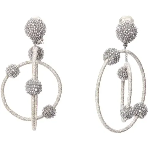 Pre-owned Cotton earrings , female, Sizes: ONE SIZE - Oscar De La Renta Pre-owned - Modalova