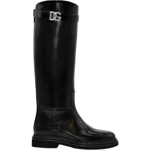 Equestrian Style High Boots , female, Sizes: 5 UK, 7 UK, 4 UK - Dolce & Gabbana - Modalova