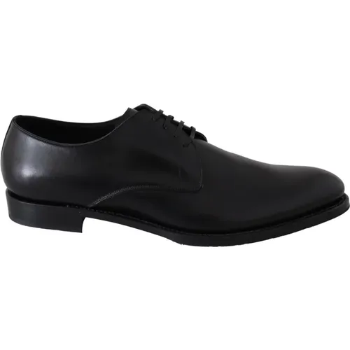 Handgemachte Schwarze Leder Sartoria Schuhe , Herren, Größe: 46 1/2 EU - Dolce & Gabbana - Modalova