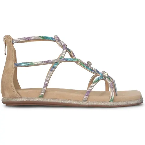 Glitter Strap Zip Sandal , female, Sizes: 9 UK, 4 UK, 8 UK, 7 UK, 5 UK, 6 UK, 3 UK - Alma en Pena - Modalova