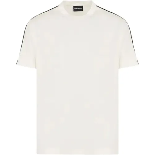 Herren Logo Tape geprägtes T-Shirt , Herren, Größe: L - Emporio Armani - Modalova