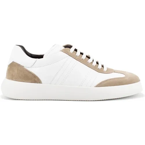 Calfskin Leather Trainers with Suede Detailing , male, Sizes: 10 1/2 UK, 7 1/2 UK, 12 UK, 9 1/2 UK - Brioni - Modalova