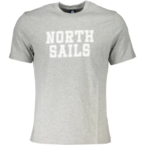 Druck Logo Rundhals T-Shirt , Herren, Größe: XL - North Sails - Modalova