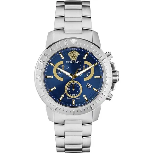 NEW Chrono Chronograph Watch Stylish Luxury , male, Sizes: ONE SIZE - Versace - Modalova