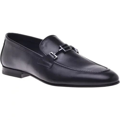 Loafer in dark calfskin , Herren, Größe: 45 EU - Baldinini - Modalova