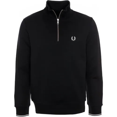 Half-Zip Sweatshirt with Logo Stitching , male, Sizes: M, L - Fred Perry - Modalova