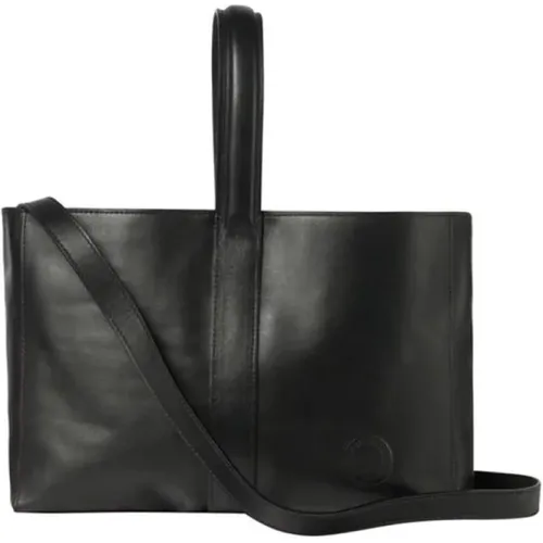 Moderne Schwarze Lederhandtasche , Damen, Größe: ONE Size - Ines De La Fressange Paris - Modalova