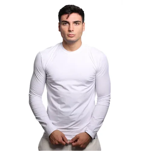 Weiße Baumwoll-Langarm-T-Shirt , Herren, Größe: L - Dsquared2 - Modalova