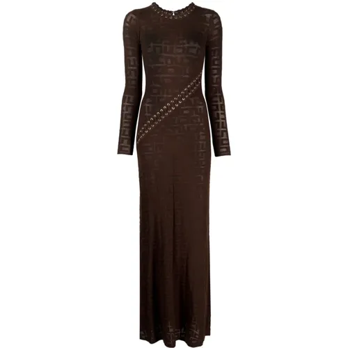 Red Carpet Dress with Mesh Logo , female, Sizes: XL, S - Elisabetta Franchi - Modalova