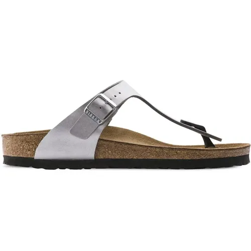 Silver Flat Sandals for Women , female, Sizes: 7 UK - Birkenstock - Modalova