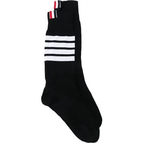 Marine Mid Calf Socks mit 4 Bar , Damen, Größe: ONE Size - Thom Browne - Modalova
