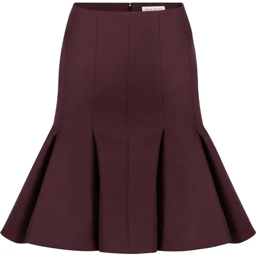 Wool Peplum Midi Skirt , female, Sizes: XL, XS, 2XS, S, L - Nina Ricci - Modalova