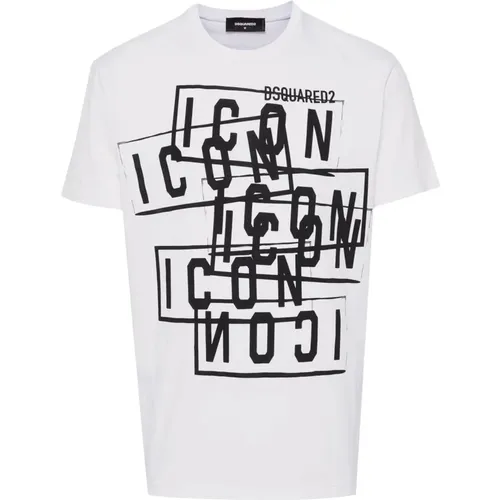 Cool Fit Icon Stamps T-Shirt , Herren, Größe: M - Dsquared2 - Modalova